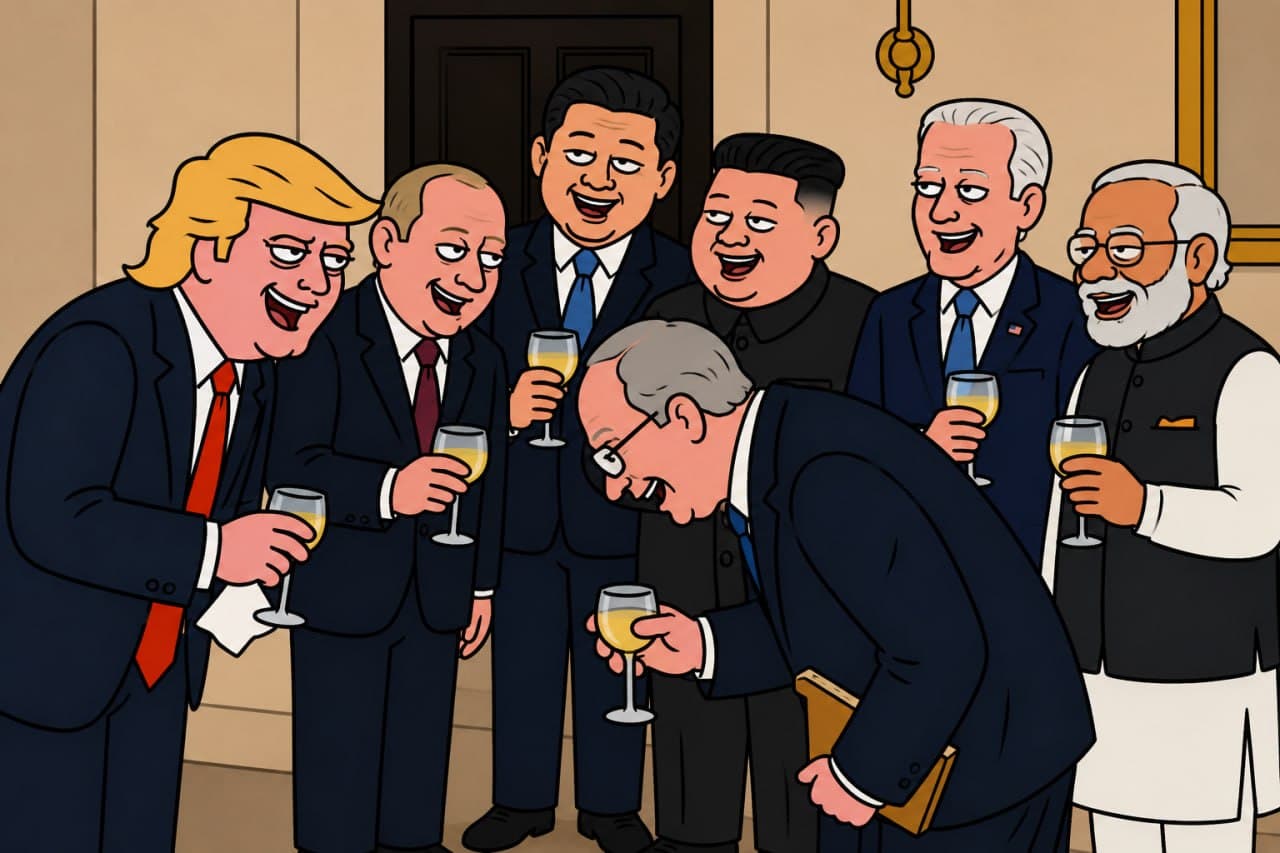 World leaders champagne party