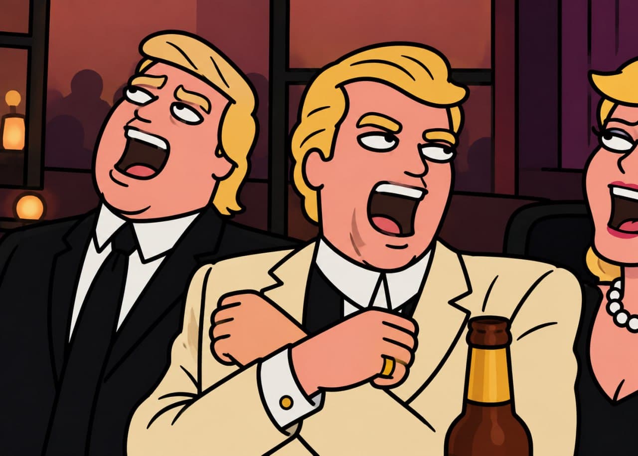Trump bar karaoke singing trio