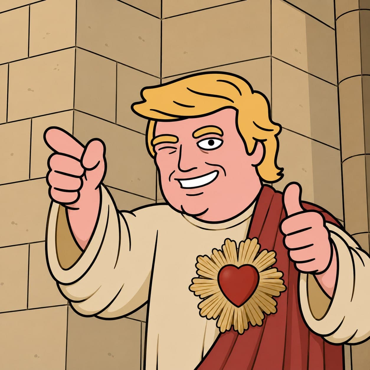 Trump saint sacred heart wink